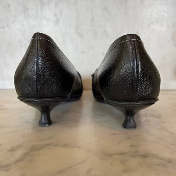 PRADA Tassel Kitten Heel Black Vintage Pumps 37 1/2 - Picture 13 of 17